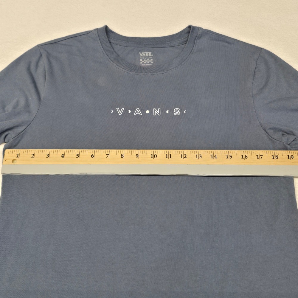 Vans Mens Long Sleeve Graphic T-Shirt Blue Gray Moon Phase Off The Wall Medium - Picture 8 of 10